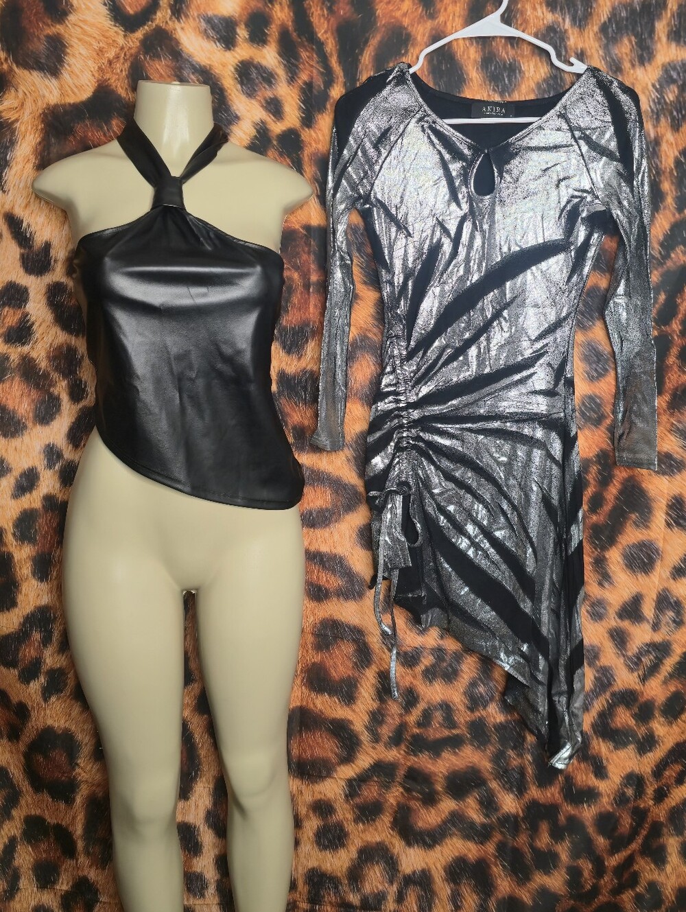 Akira/Pretty little Thing Assymetrical Dress And Top Bundle (Size S/6)